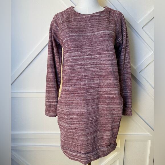Bench Long Sleeve Sweatshirt Mini Dress Space Dye Maroon Size Small - Picture 1 of 10